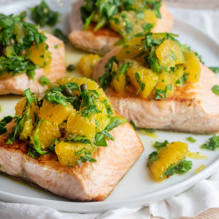 Grilled Salmon with Citrus Salsa Verde