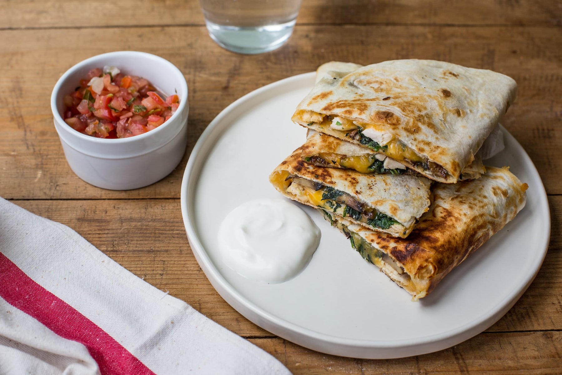 Chicken-Mushroom Quesadillas