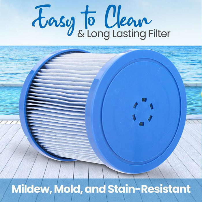 Reusable Antibacterial Filter - Compatible With Inflatable Pool Spa, Filter Replacement Cartridge, Compatible With Models: Slspa4Rnd, Slspa4Sqa, Slspa6Rnd And Slspa6Sqa