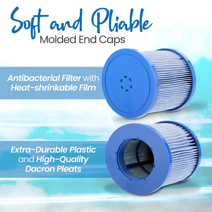 Reusable Antibacterial Filter - Compatible With Inflatable Pool Spa, Filter Replacement Cartridge, Compatible With Models: Slspa4Rnd, Slspa4Sqa, Slspa6Rnd And Slspa6Sqa