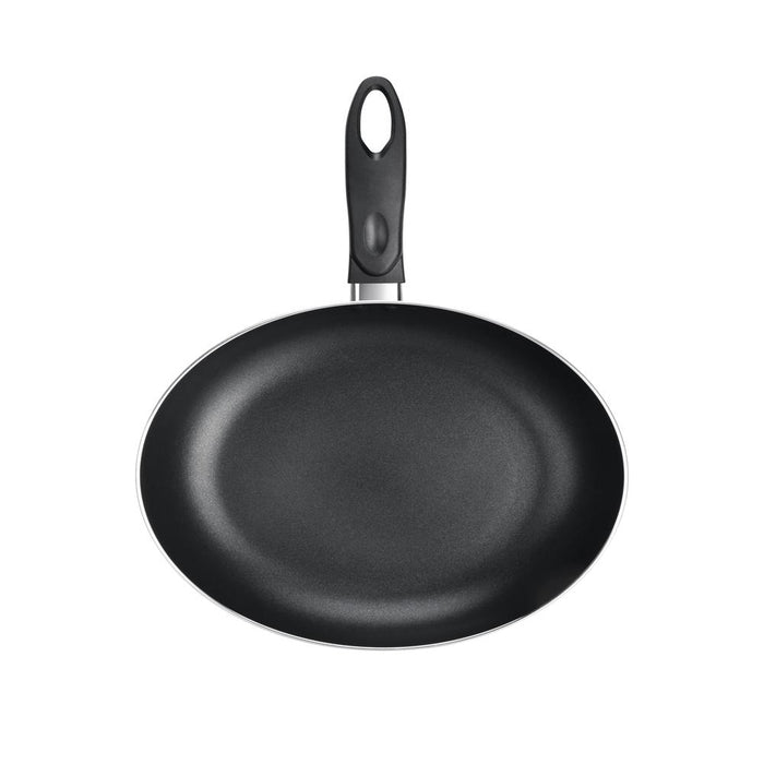 Black Small Fry Pan, 8-Inch Kitchen Cookware, Black Coating Inside, Heat Resistant Lacquer Outside (Black)