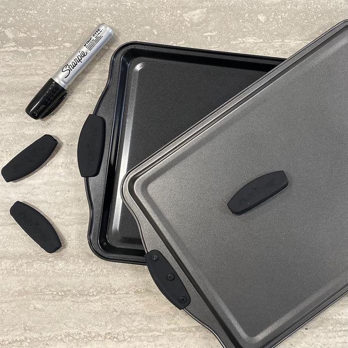 Black Silicone Handles - Flexible Design For Nonstick Carbon Steel Bakeware Pans - Compatible With Models: Ncsbs54S, Ncsbs52S, Ncsbs3S45, Nc5Pcs