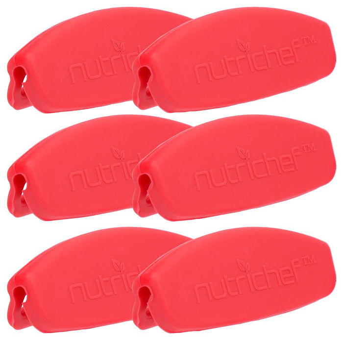 6 Pcs. Red Silicone Handles - Flexible Design For Nonstick Carbon Steel Bakeware Pans - Compatible With Models: Ncsbs10S, Ncsbs8S, Ncsbs6S, Ncsbs3S, Ncsbsbl10, Ncsbsbl8, Ncsbsbl6, Ncsbsbl3, Ncbpiz1, Ncbpizx2