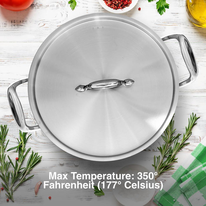 Lid For 14/16 Quart Stockpot - Stainless Steel Lid, Works With Model Numbers: Ncspt14Q And Ncspt16Q