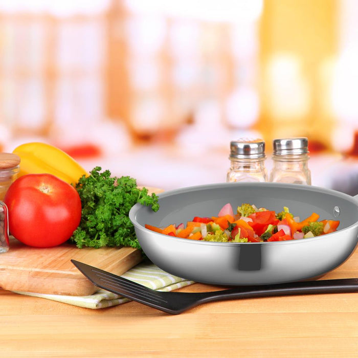 9.5" Fry Pan Non-Stick Coating Stainless Steel Handles