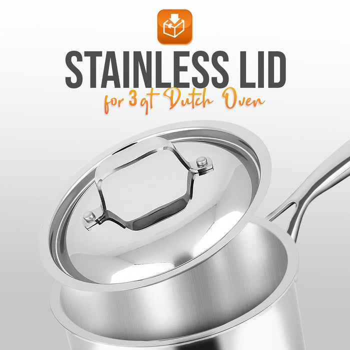 Lid For 3 Quart Sauce Pan - Stainless Steel Lids, Works With Model Number: Ncssx45