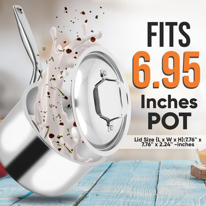 Lid For 3 Quart Sauce Pan - Stainless Steel Lids, Works With Model Number: Ncssx45