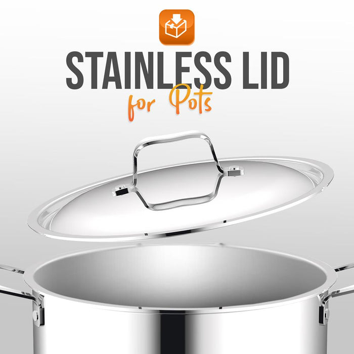 Stainless Steel Lids For Pots - Lid For 3.4 Qt Saute Pan, 8 Qt. Stock Pot, Steamer Insert, And For 8 Qt Stockpot, Works With Model Number: Ncssx45