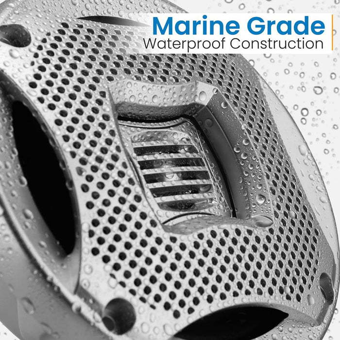 400 Watts 5.25'' 2-Way Marine Speakers (Silver Color)