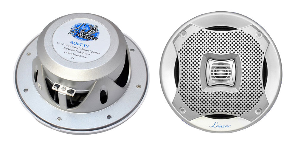 400 Watts 6.5'' 2-Way Marine Speakers (Silver Color)