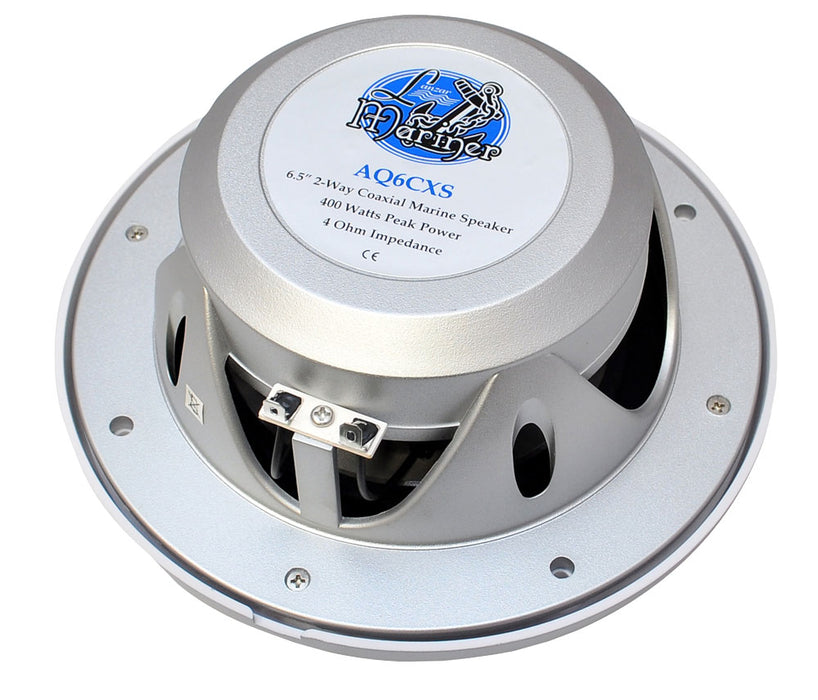 400 Watts 6.5'' 2-Way Marine Speakers (Silver Color)