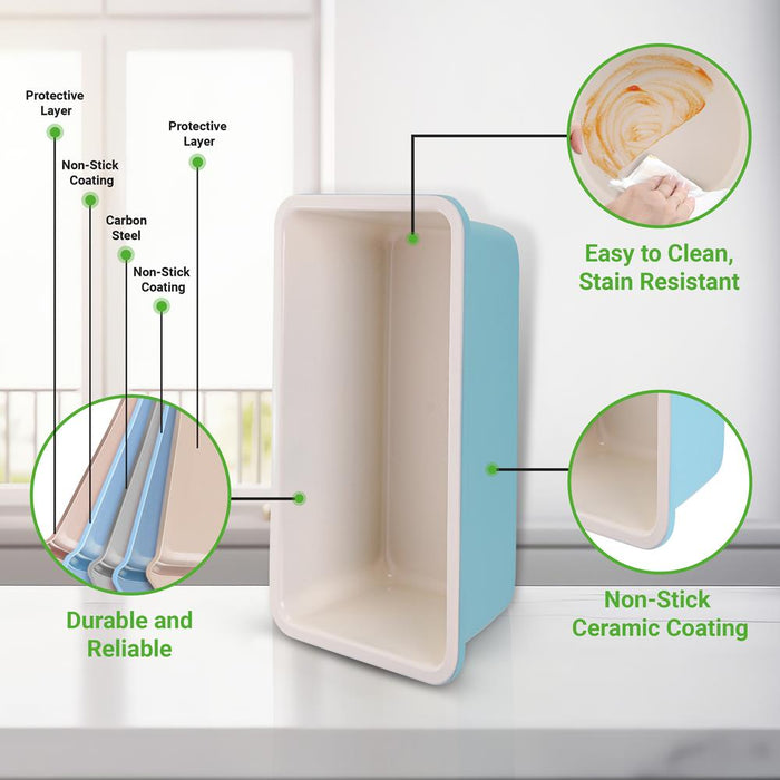 Ceramic Bread Loaf Pan Used For Nutrichef Model Number: Ncbk6Ct5 And Ncbk6Ct5.5