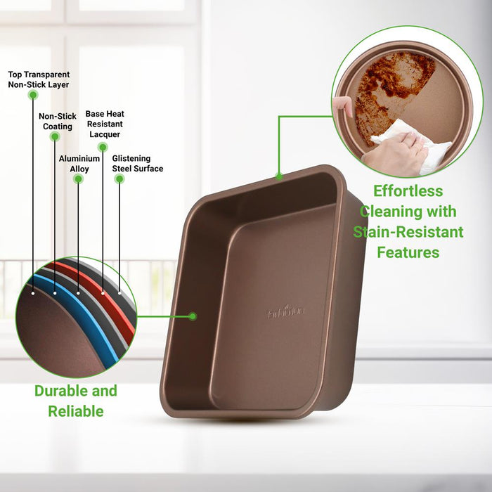 Golden Square Baking Pan Used For Nutrichef Model Number: Ncbk6Tr7 And Ncbk6Tr7.5