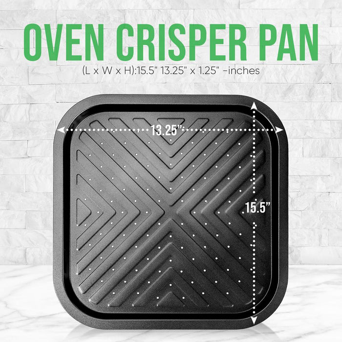 Non-Stick Oven Crisper Pan - Deluxe Nonstick Gray Coating Inside And Outside, Compatible With Model: Ncbs10S (Black)