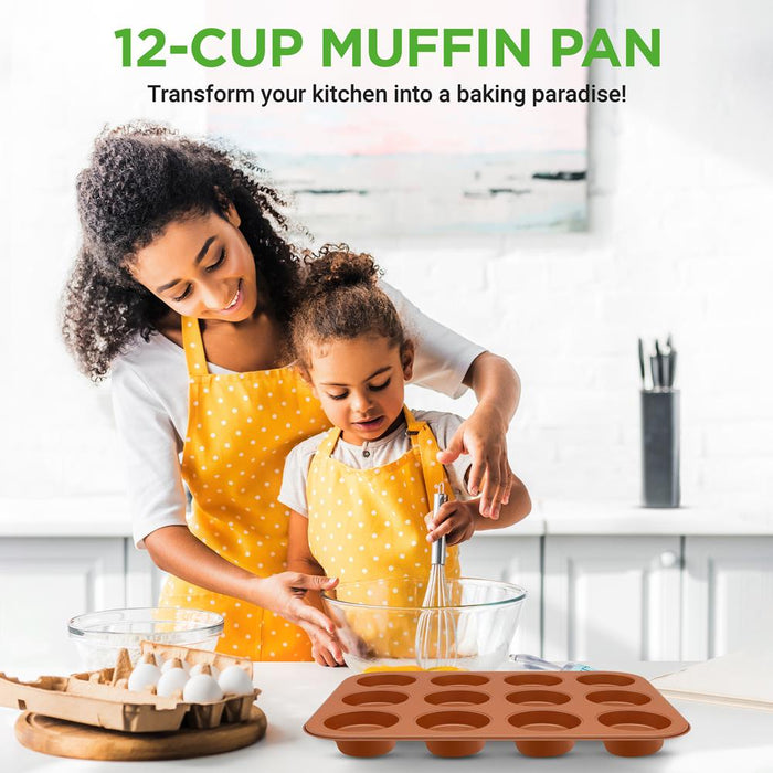 12-Cup Bakeware Oven Muffin Pan Used For Nutrichef Model Number: Ncbscc54