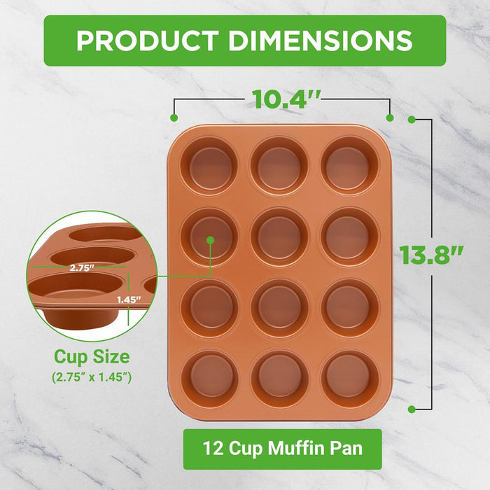 12-Cup Bakeware Oven Muffin Pan Used For Nutrichef Model Number: Ncbscc54