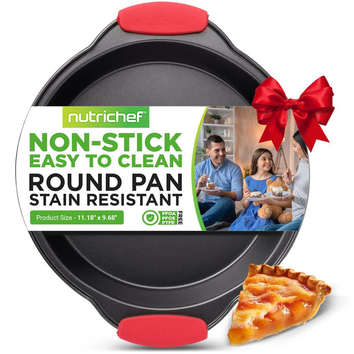 Non-Stick Round Pan - Deluxe Nonstick Gray Coating Inside & Outside With Red Silicone Handles, Compatible With Models: Ncsbs10S, Ncsbs8S, Ncsbs6S (Black)