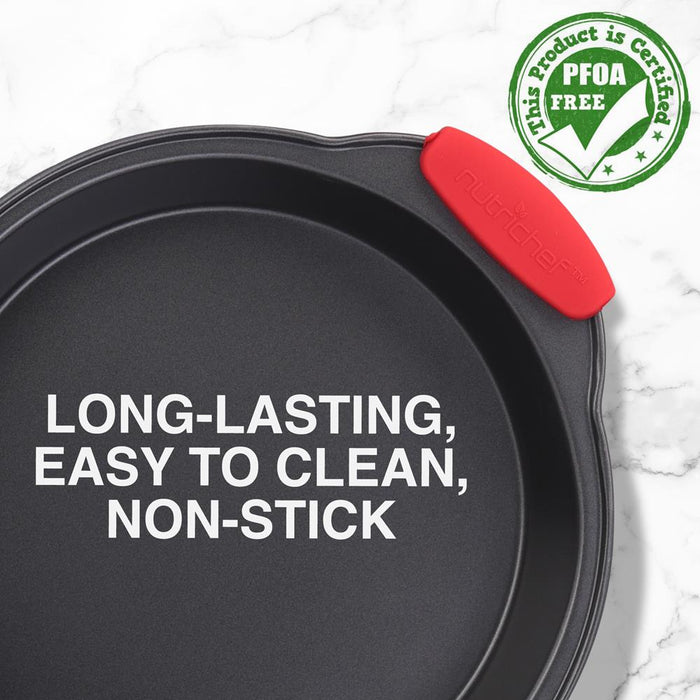 Non-Stick Round Pan - Deluxe Nonstick Gray Coating Inside & Outside With Red Silicone Handles, Compatible With Models: Ncsbs10S, Ncsbs8S, Ncsbs6S (Black)