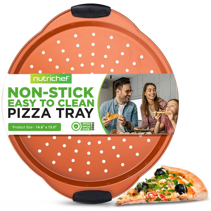 Non-Stick Pizza Pan - Flexible Nonstick Carbon Steel With Black Silicone Handles, Compatible With Models: Ncsbs54S, Ncsbs52S (Copper)