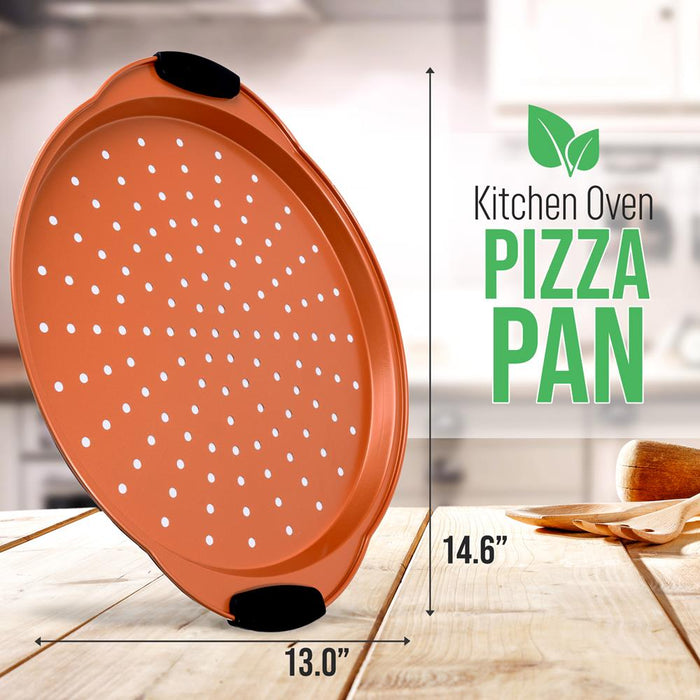 Non-Stick Pizza Pan - Flexible Nonstick Carbon Steel With Black Silicone Handles, Compatible With Models: Ncsbs54S, Ncsbs52S (Copper)