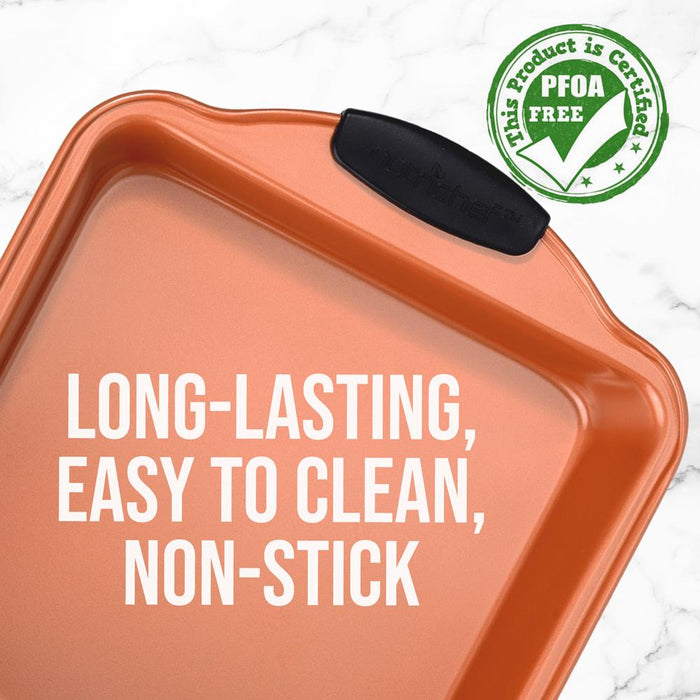 Non-Stick Square Pan - Flexible Nonstick Carbon Steel Bake Pan With Black Silicone Handles, Compatible With Models: Ncsbs54S, Ncsbs52S (Copper)