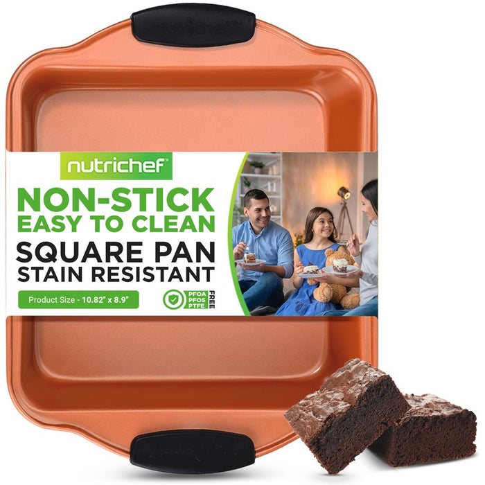 Non-Stick Square Pan - Flexible Nonstick Carbon Steel Bake Pan With Black Silicone Handles, Compatible With Models: Ncsbs54S, Ncsbs52S (Copper)