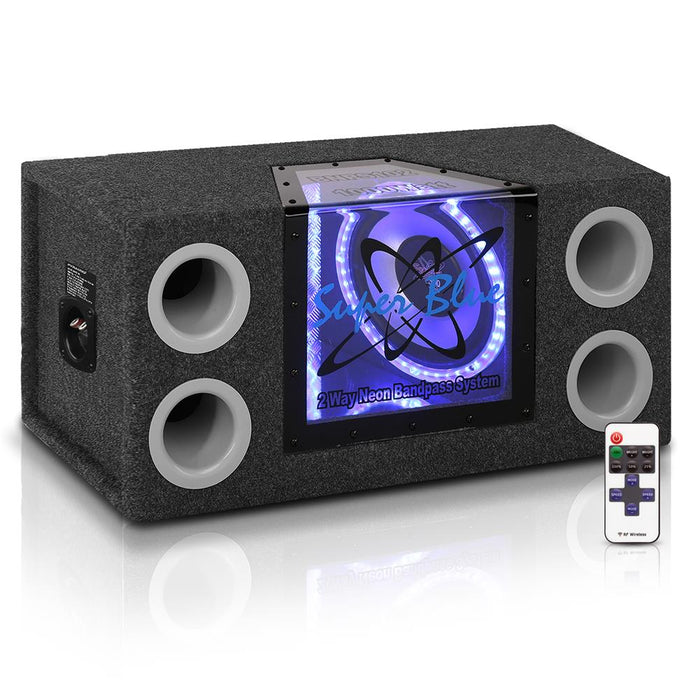 Dual 10'' 1000 Watt Bandpass Speaker System W/Neon Accent Lighting