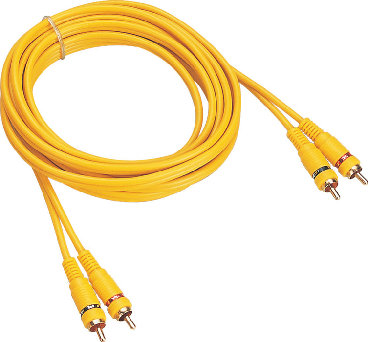 6 Ft Rca 2 Channel Spiral Shielded Audio Cable, Gold Plated Rca Connector