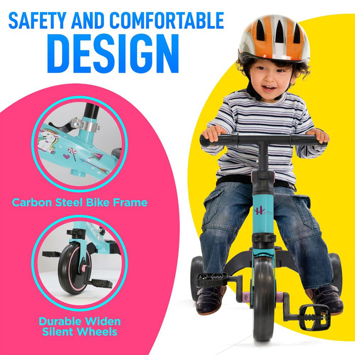 3 In 1 Kid Tricycles/Toddler Bike - Cute Toddler Bike For 10-36 Months Kids W/ Adjustable Seat Height And Removable Pedals