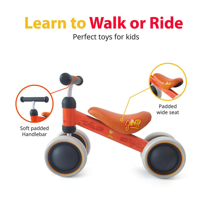 Baby Balance Bike - Cute Toddler Bike For 10-24 Months Kids, No Pedal Design (Giraffe)