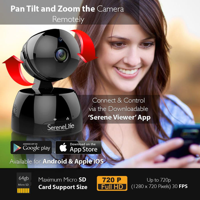 Ip Camera Wifi Cam  - Hd Network Camera With Remote App Control, 720P