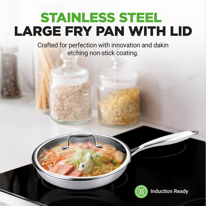 Stainless Steel Stir Fry Pan With Lid