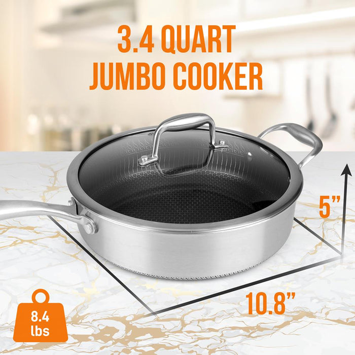 Stainless Steel Jumbo Cooker With Lid	 N