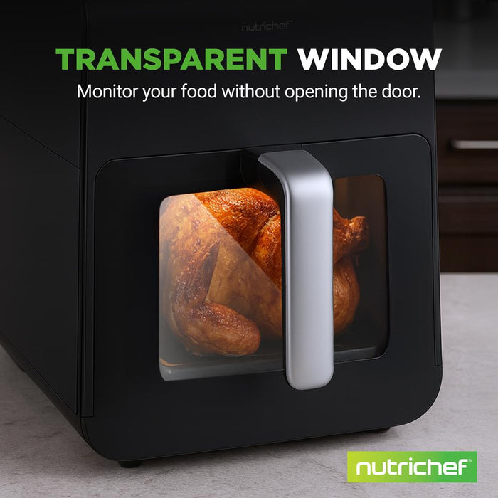 6L Electric Air Fryer & Steamer, 12 Presets, Transparent Window