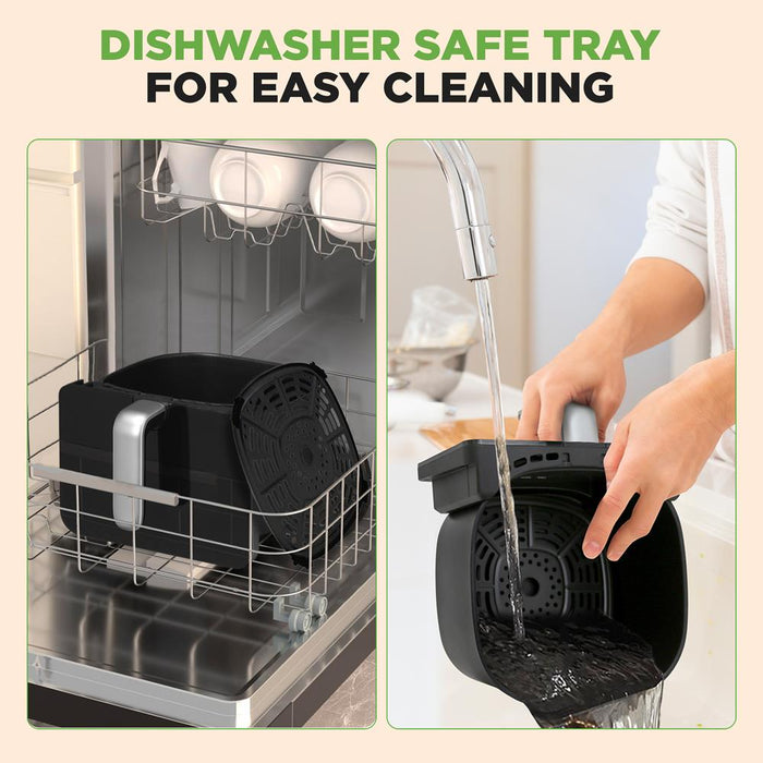 6L Electric Air Fryer & Steamer, 12 Presets, Transparent Window