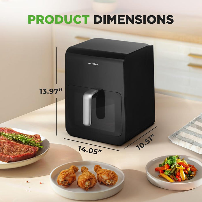 6L Electric Air Fryer & Steamer, 12 Presets, Transparent Window
