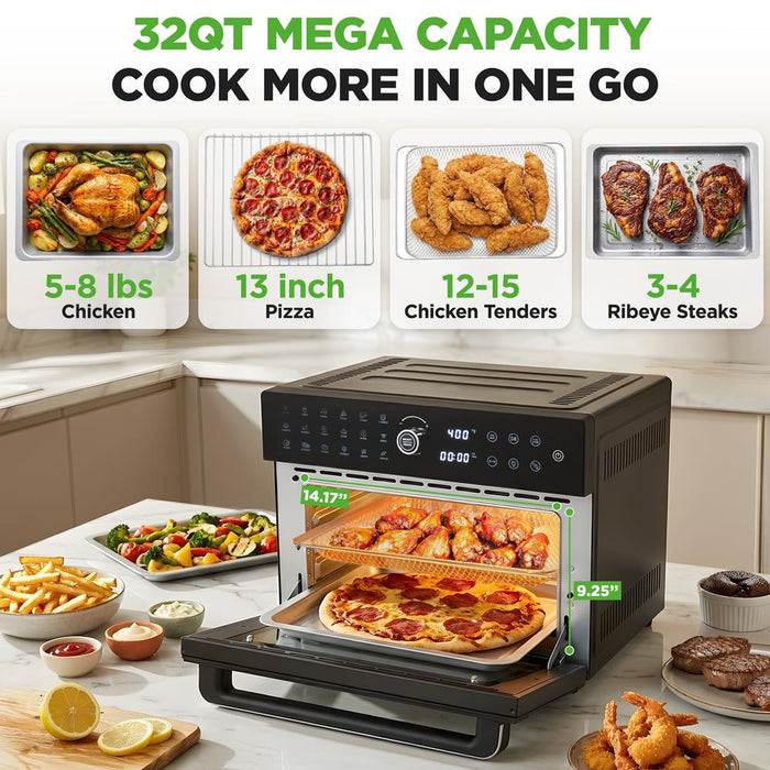 Digital Air Fryer Toaster Oven Combo, 32 Qt