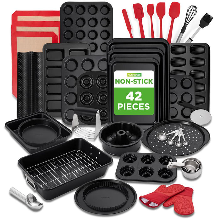 42-Piece Nonstick Bakeware Set - Perfect Baking Results - Carbon Steel