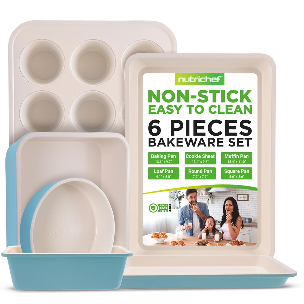6-Piece Nonstick Bakeware Set, Ceramic Coating, Carbon Steel