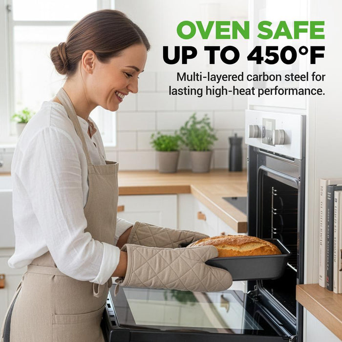 8-Piece Nonstick Bakeware Set - Easy Clean Carbon Steel, Stackable