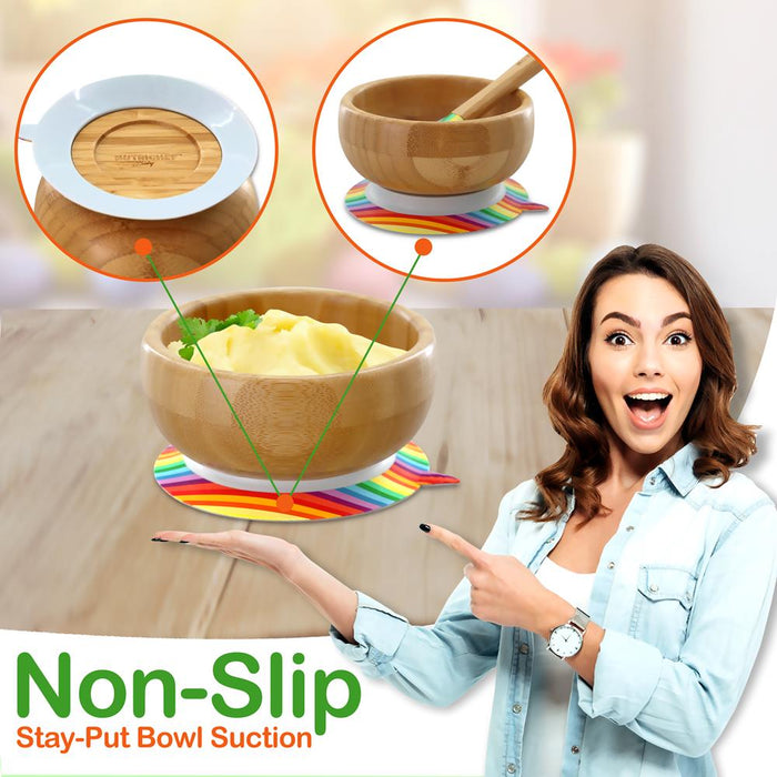 Silicone Bamboo Dinnerware Set For Kids