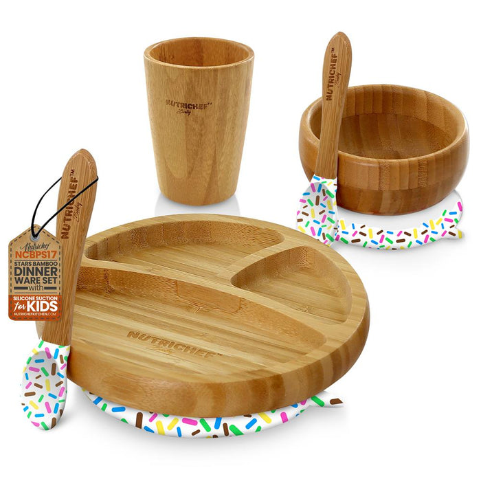 Silicone Bamboo Dinnerware Set For Kids