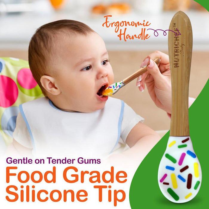 Sparkle Bamboo Dinnerware Set With Silicone Suction And Bibs For Kids