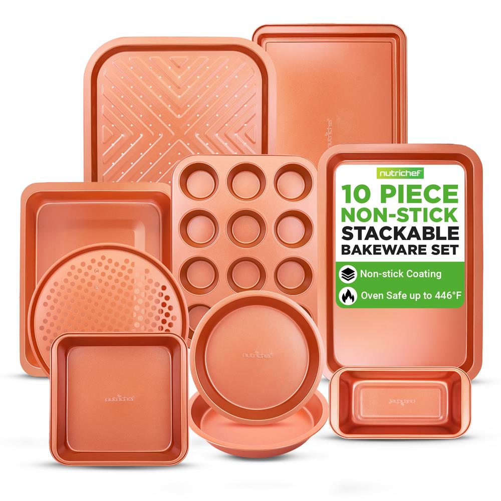 Nutrichef Convection Oven Bakeware Set 10-Piece Nonstick Bakeware