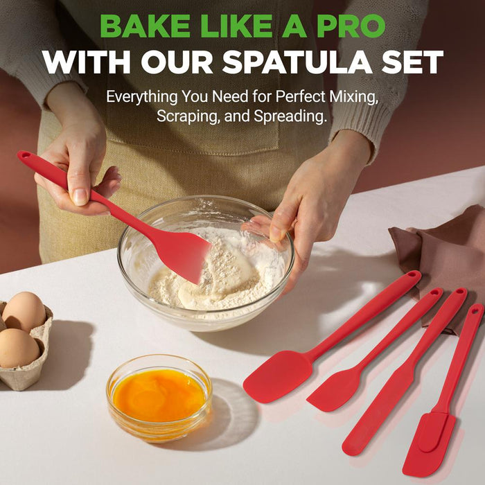 23-Piece Baking Utensil Set - Versatile, Silicone, Red