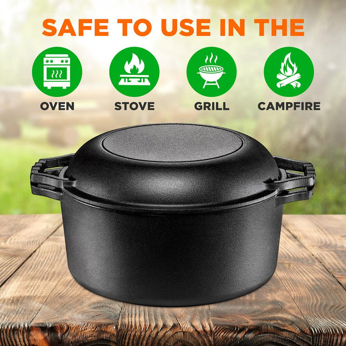 Cast Iron Double Dutch Oven With Lid