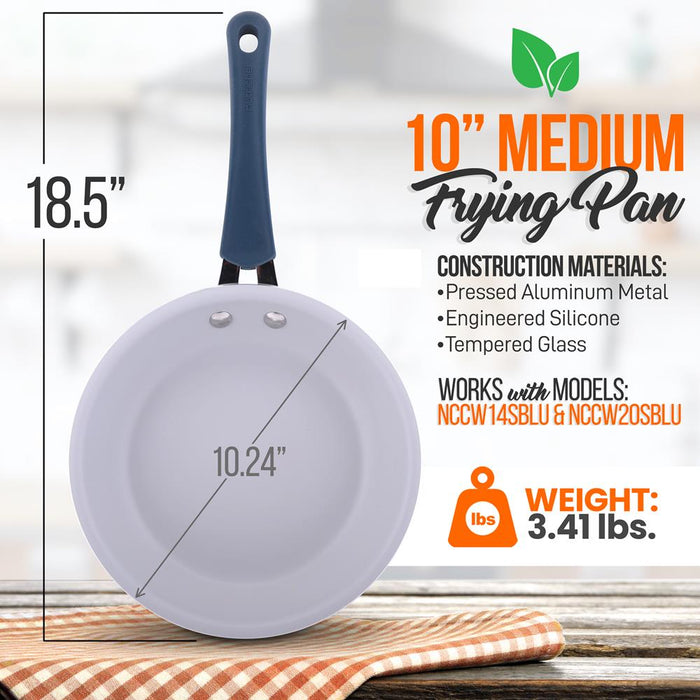 10'' Medium Fry Pan - Non-Stick High-Qualified Kitchen Cookware, (Works With Models: Nccw14Sblu & Nccw20Sblu)