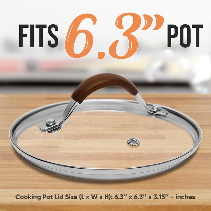 Cooking Pot Lid - See-Through Tempered Glass Lids, 1.5 Quart (Works With Models: Nccw14Sbr & Nccw20Sbr)