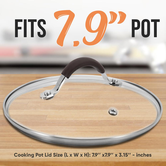 Cooking Pot Lid - See-Through Tempered Glass Lids, 2.5 Quart (Works With Models: Nccw14Sbr & Nccw20Sbr)