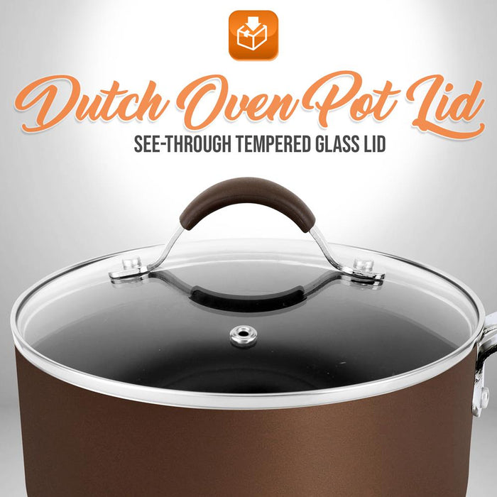 Dutch Oven Pot Lid - See-Through Tempered Glass Lids (Works With Models: Nccw14Sbr & Nccw20Sbr)